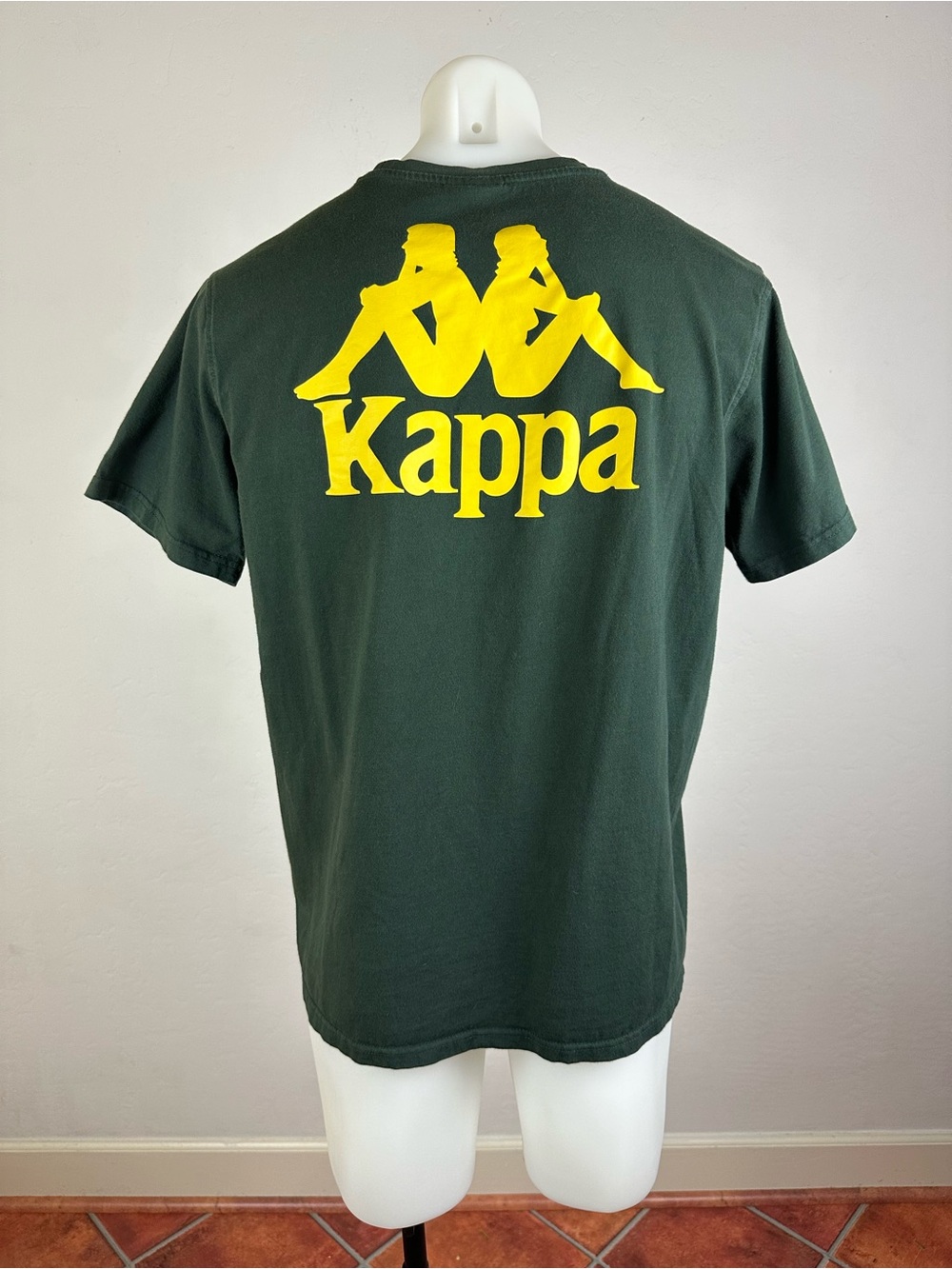 Kappa Green Tee with Yellow Logo Graphic Logo Print
